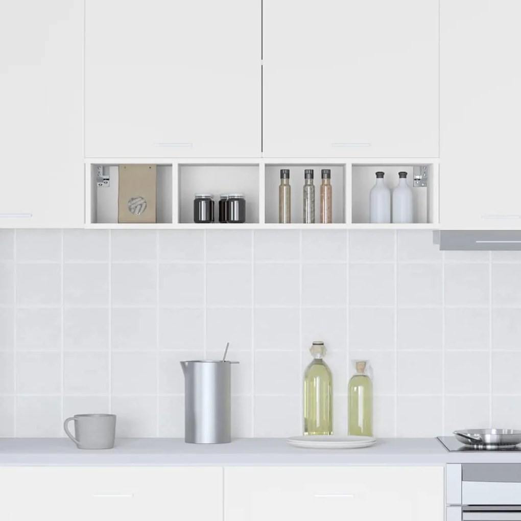 vidaXL Κρεμαστό ντουλάπι Λευκό 20 x 29,5 x 100 εκ. Επεξεργασμένο ξύλο