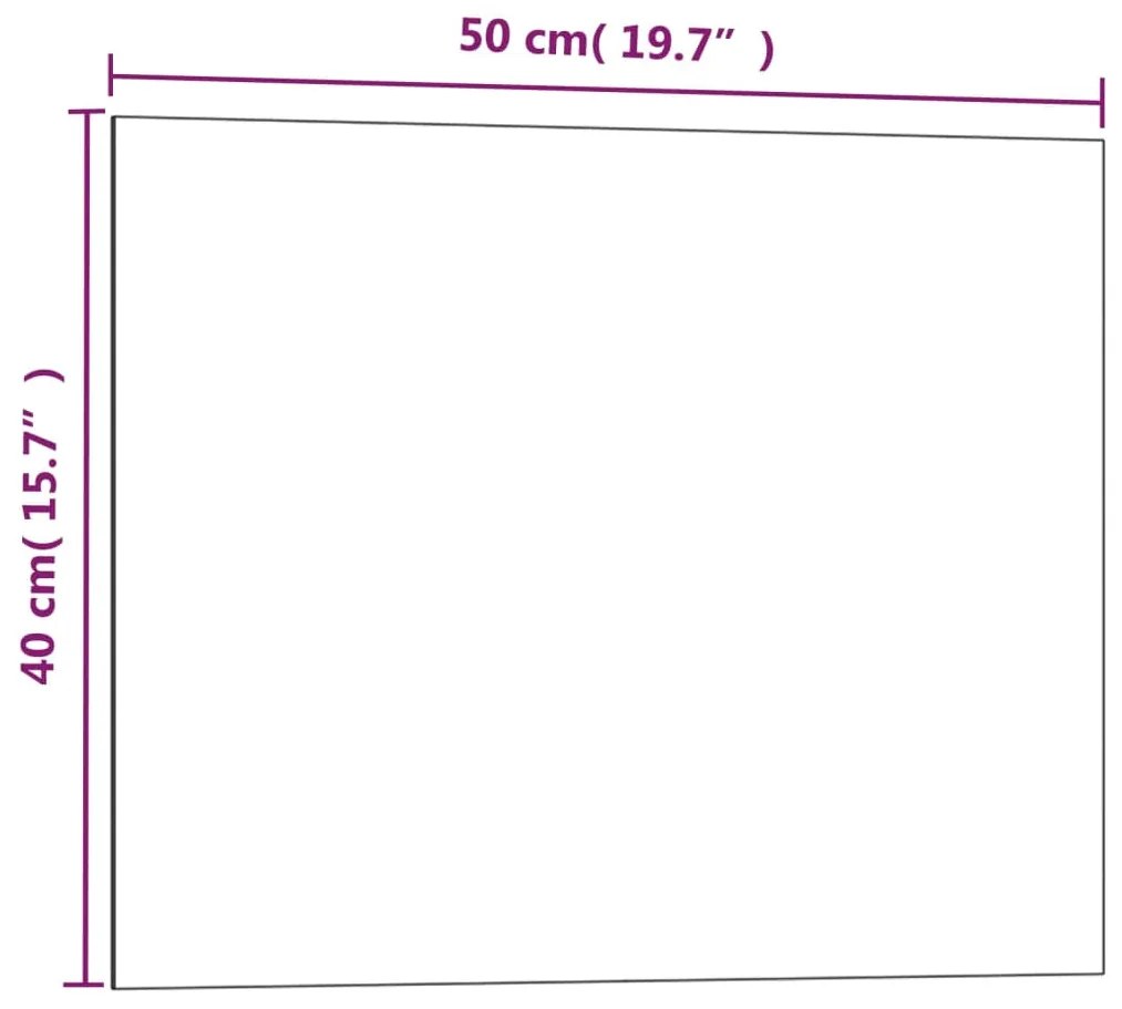 Πίνακας Επιτοίχιος Μαγνητικός Μαύρος 50 x 40 εκ. Ψημένο Γυαλί - Μαύρο