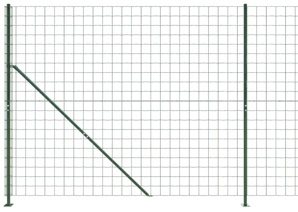 Συρματόπλεγμα Περίφραξης Πράσινο 1,6 x 25 μ. με Βάσεις Φλάντζα - Πράσινο