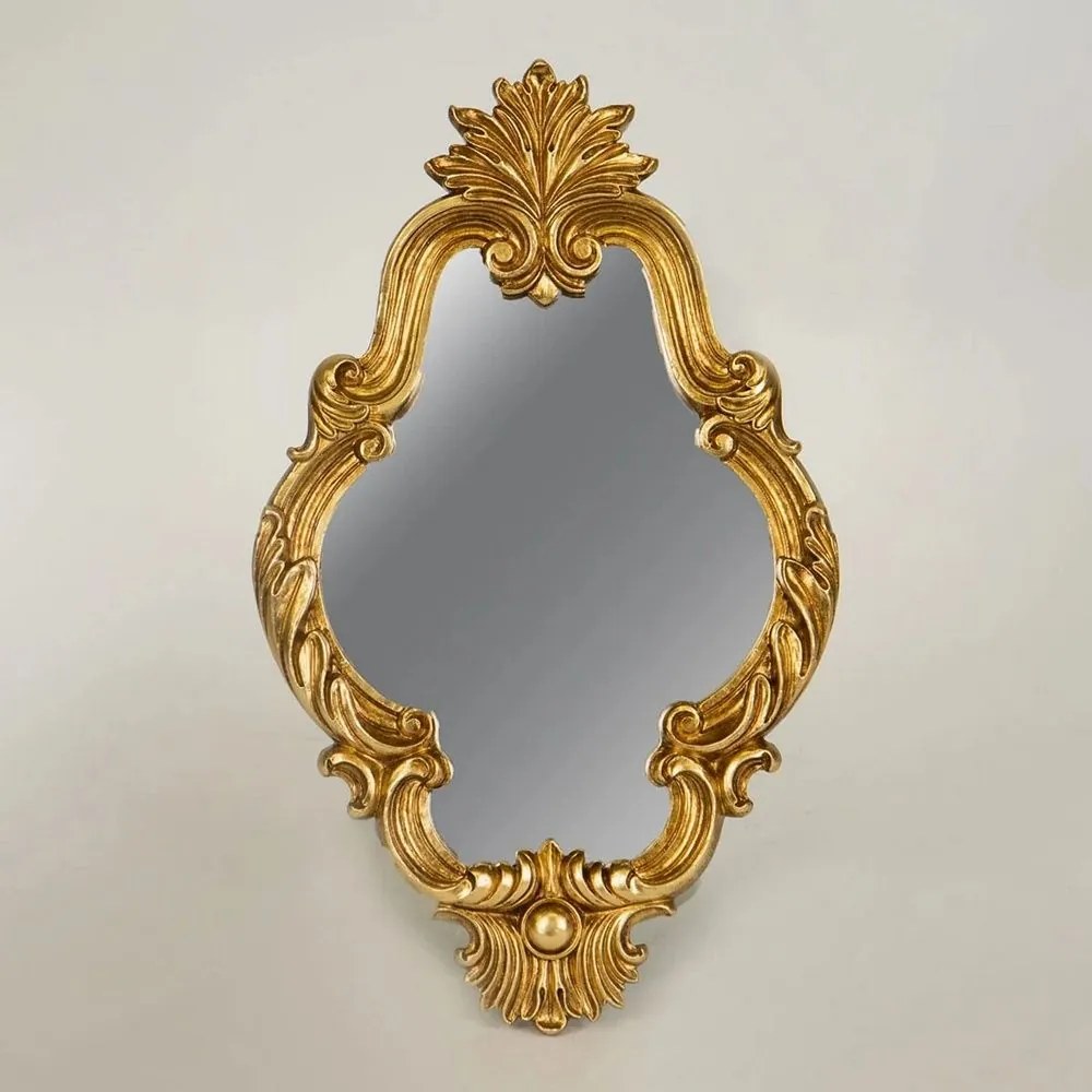 Καθρέπτης Τοίχου 751-12013 16,5x27,8x1,7cm Gold Estheti Home Glass,Polyresin