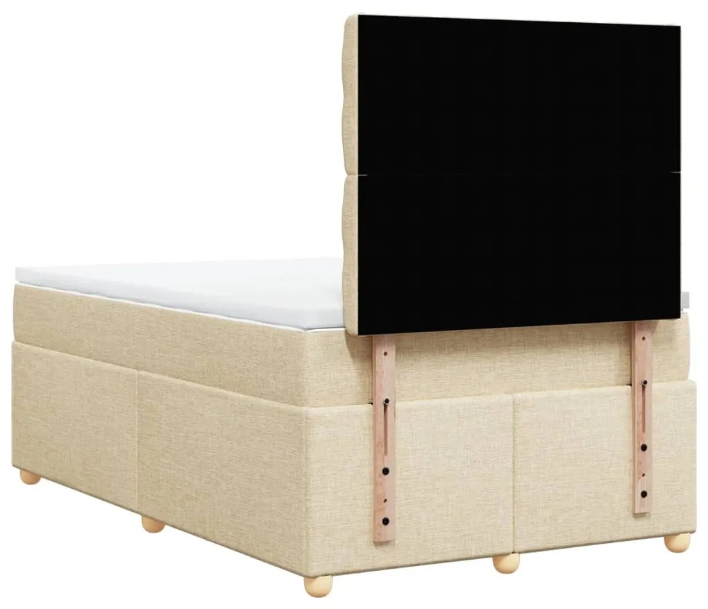 ΚΡΕΒΑΤΙ BOXSPRING ΜΕ ΣΤΡΩΜΑ ΚΡΕΜ 120X200 ΕΚ. ΥΦΑΣΜΑΤΙΝΟ 3293559