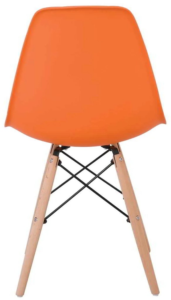 Καρέκλα ART Wood PP Πορτοκαλί 46x52x82cm (Σετ 4 ΤΕΜ)