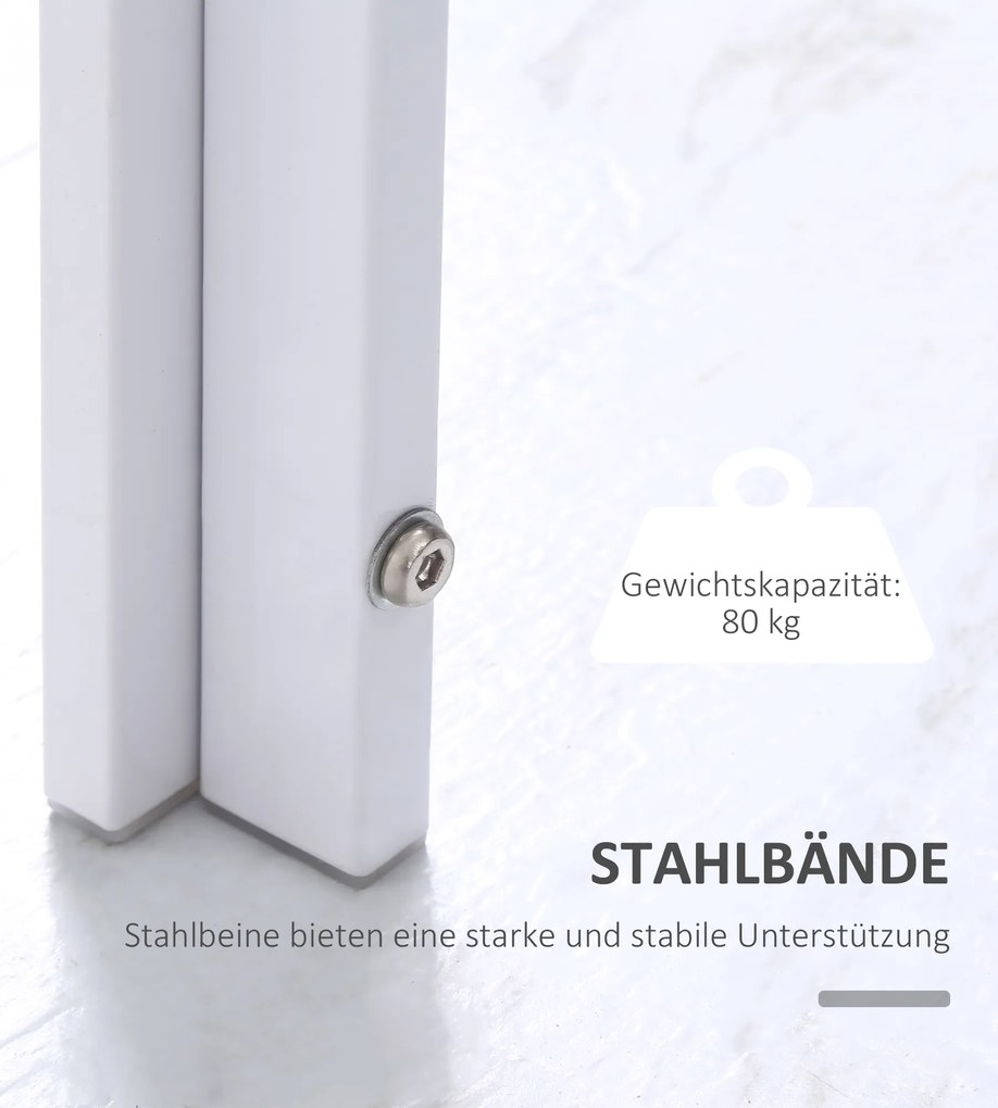 HOMCOM Τραπέζι τραπεζαρίας, μοντέρνος σχεδιασμός, 120 cm x 60 cm x 75 cm, Λευκό