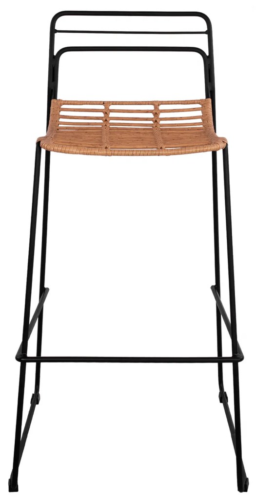 ΣΚΑΜΠΟ ΜΕΤΑΛΛΙΚΟ ALLEGRA HM5642 ΜΕ WICKER ΣΕ ΜΠΕΖ ΑΠΟΧΡΩΣΗ 48x53x100 εκ.