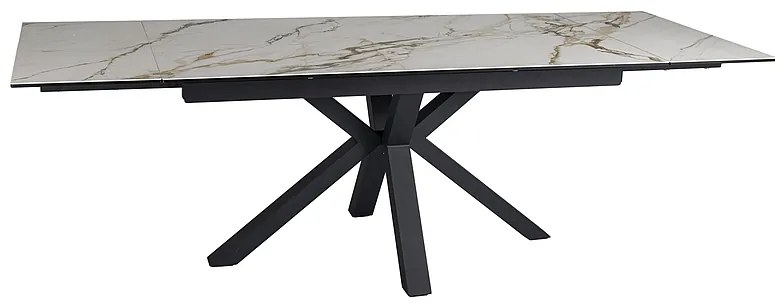 STÓŁ COLUMBUS CERAMIC BIAŁY AMBER BIANCO/CZARNY 160(240)X90