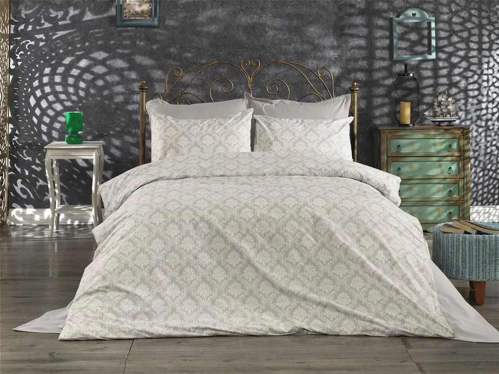 Σετ Σεντόνια Εμπριμέ Polycotton Μονά 160x240εκ. Οφηλία 276 Grey DimCol