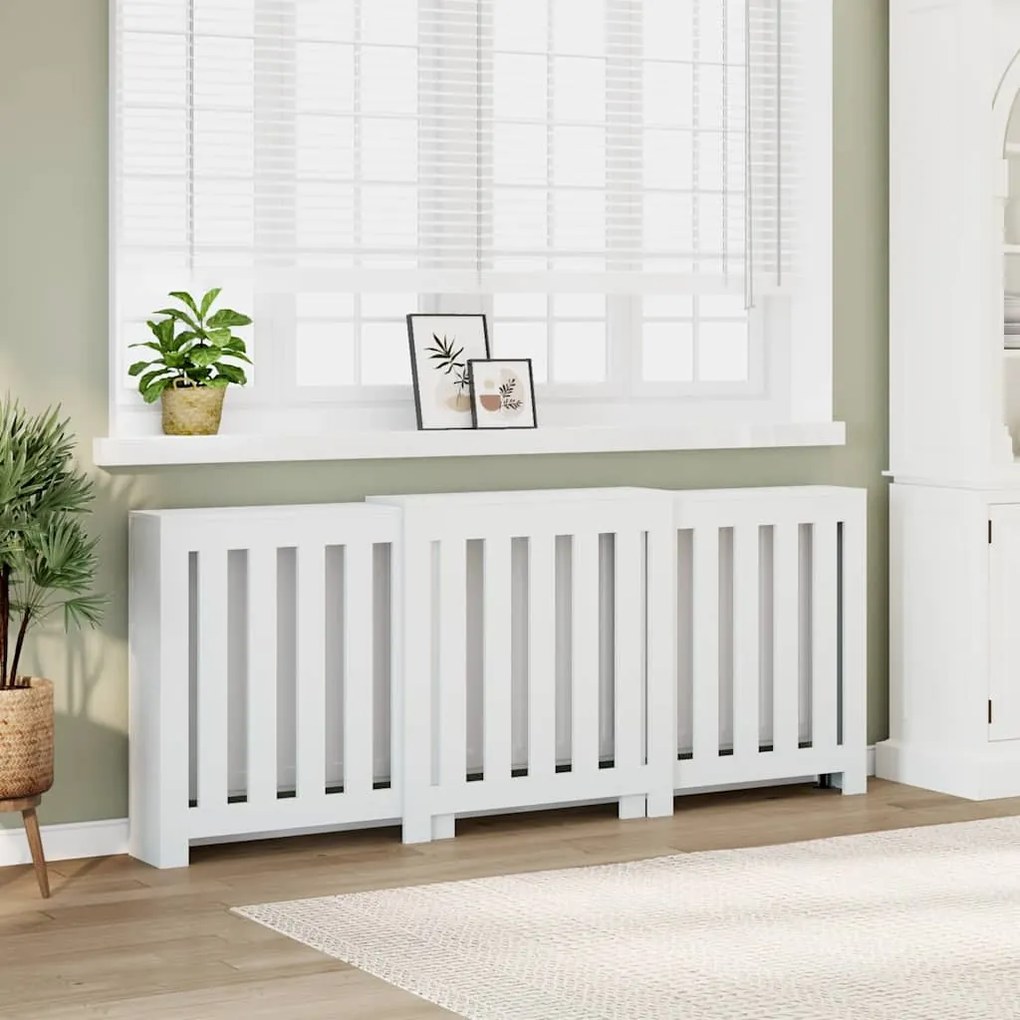 vidaXL Κάλυμμα Καλοριφέρ Λευκό 205x21,5x83,5εκ. από Επεξεργασμένο Ξύλο