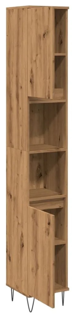 vidaXL Ντουλάπι μπάνιου Δρυς τεχνίτης 30x30x190 cm Κατασκευασμένο ξύλο