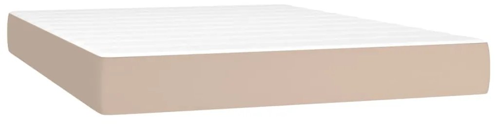 Κρεβάτι Boxspring με Στρώμα Καπουτσίνο 160x200εκ.από Συνθ.Δέρμα - Καφέ