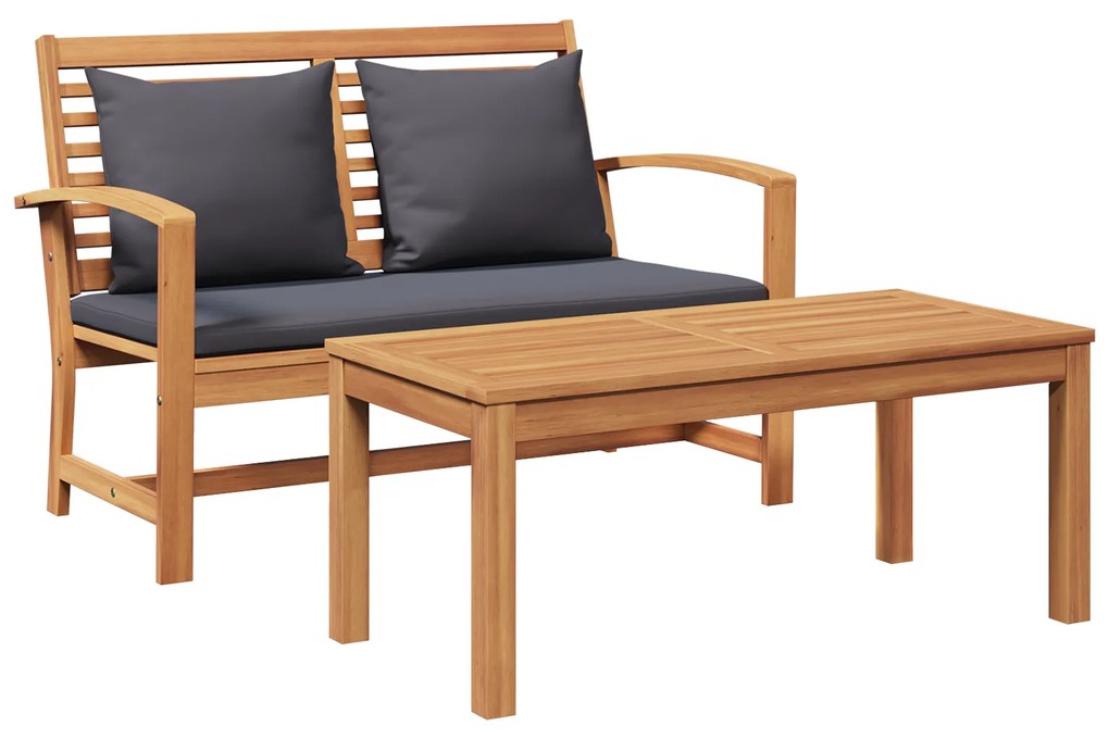 vidaXL Παγκάκι κήπου Φυσικό 110 x 64 x 76.5 εκ Μασίφ ξύλο teak