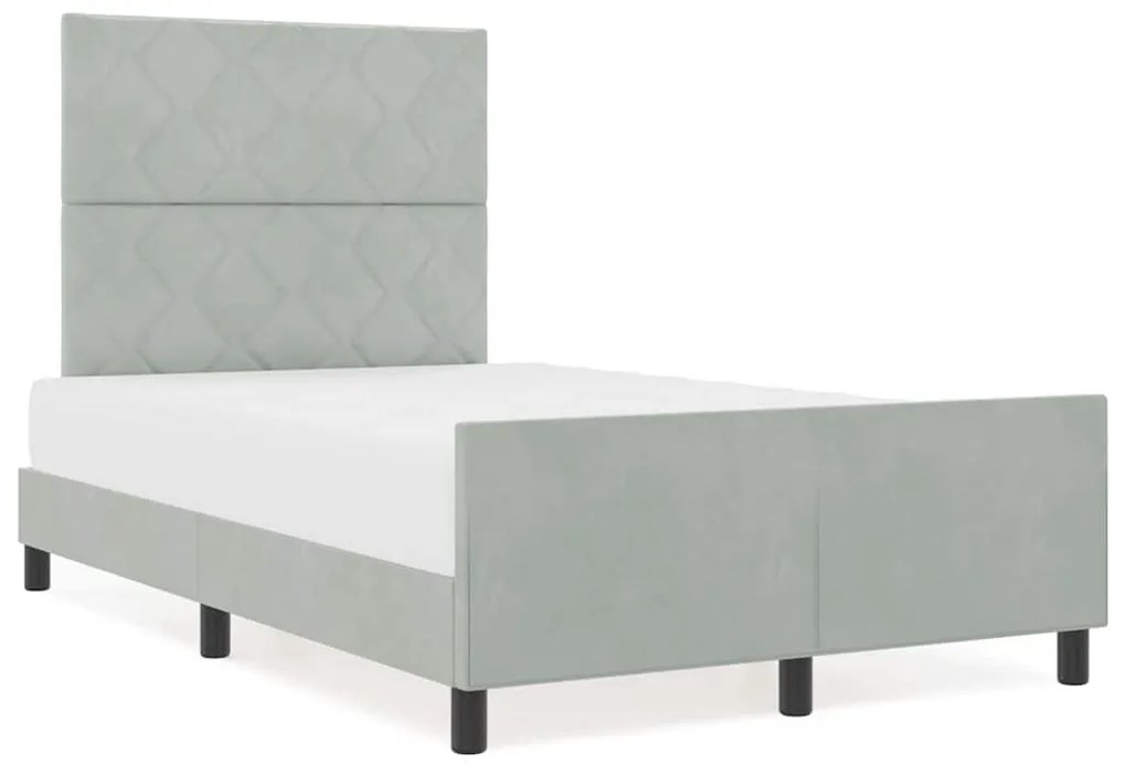 vidaXL Σκελετός Κρεβατιού Ανοιχτό γκρι 120 x 190 cm Βελούδο