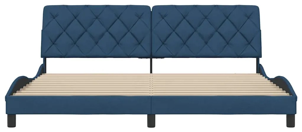 vidaXL Σκελετός Κρεβατιού Χωρίς Στρώμα Μπλε 200x200 εκ.Υφασμάτινο