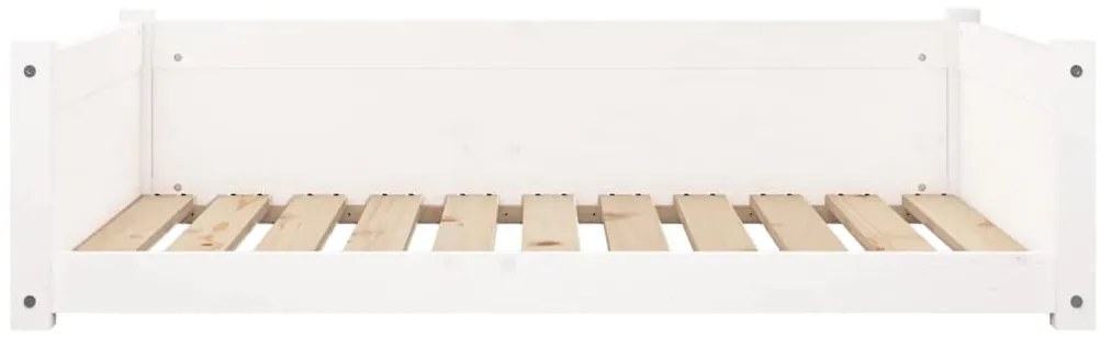 vidaXL Κρεβάτι Σκύλου Λευκό 95,5 x 65,5 x 28 εκ. από Μασίφ Ξύλο Πεύκου