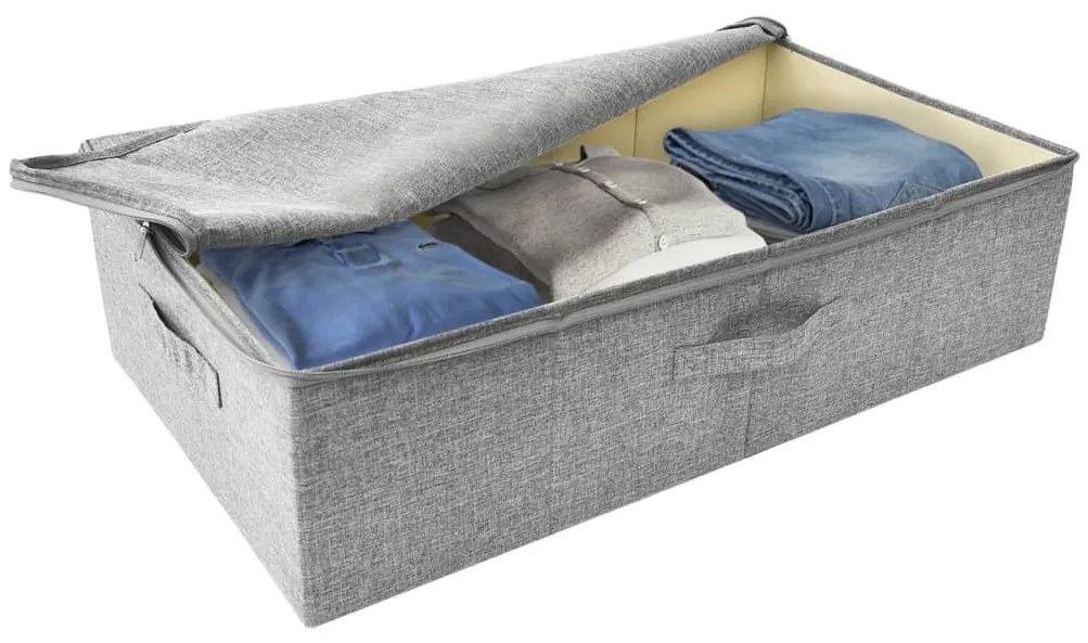vidaXL Κουτι Αποθήκευσης Γκρι 70 x 40 x 18 εκ. Υφασμάτινο