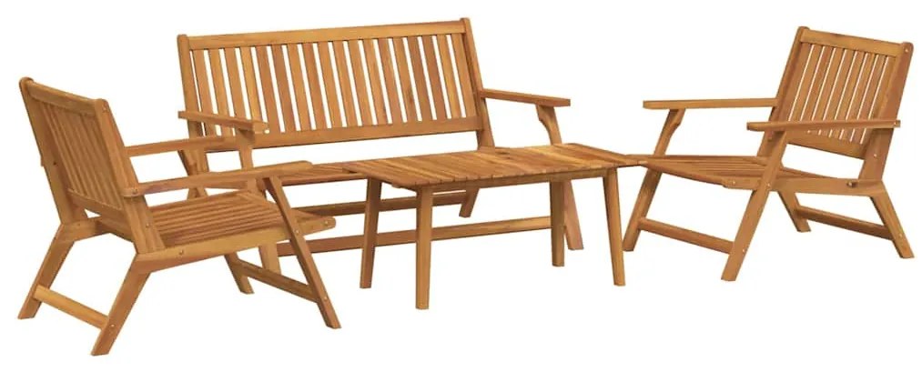 vidaXL Σετ Εξωτερικής Τραπέζης 4 pcs Καφέ Μασίφ ξύλο ακακίας