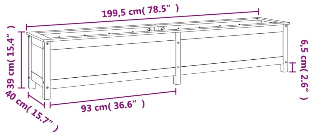 ΖΑΡΝΤΙΝΙΕΡΑ ΥΠΕΡΥΨΩΜΕΝΗ ΜΕΛΙ 199,5X40X39 ΕΚ. ΑΠΟ ΜΑΣΙΦ ΠΕΥΚΟ 825271