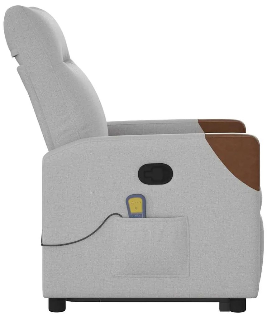 vidaXL Μόνιμη πολυθρόνα μασάζ καρέκλα ανάκλισης σύννεφο γκρι ύφασμα