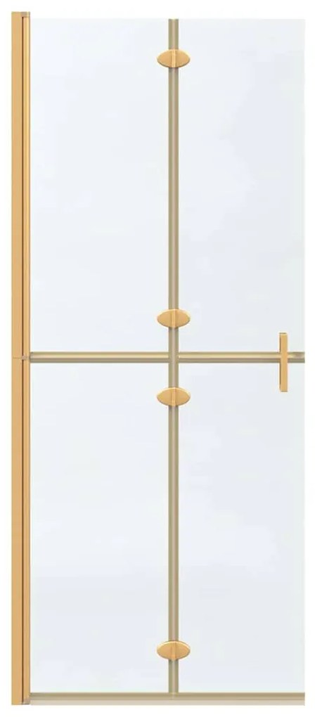 vidaXL Τοίχος ντους Walk-in Χρυσό και διαφανές 80 x 190 cm