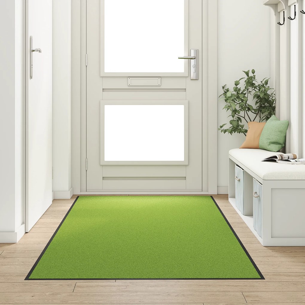 vidaXL Πλενόμενο Πατάκι Πόρτας Πράσινο 120x300 εκ.
