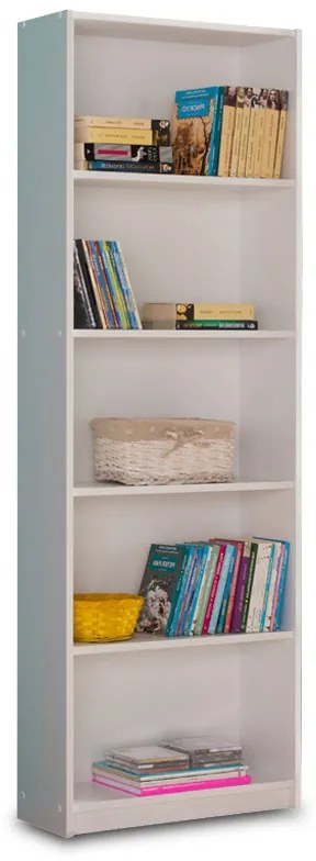 Βιβλιοθήκη Max pakoworld σε λευκό χρώμα 58x23x170εκ (1 τεμάχια)
