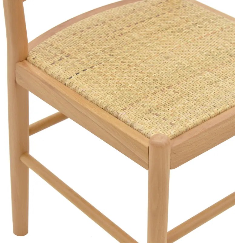 Καρέκλα Alessia pakoworld ξύλο οξιάς-rattan φυσικό 43x40x89εκ - 263-000010