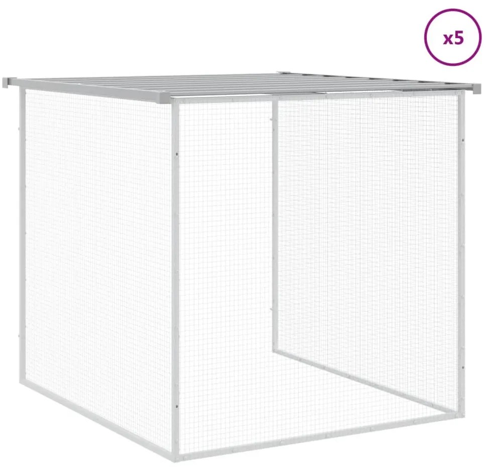 vidaXL Κοτέτσι - Κλουβί με Στέγη Αν. Γκρι 603x98x90 εκ. Γαλβαν. Ατσάλι