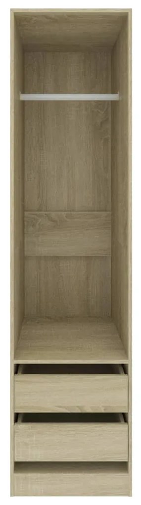 vidaXL Ντουλάπα με Συρτάρια Sonoma Δρυς 50 x 50 x 200 εκ. Επεξ. Ξύλο