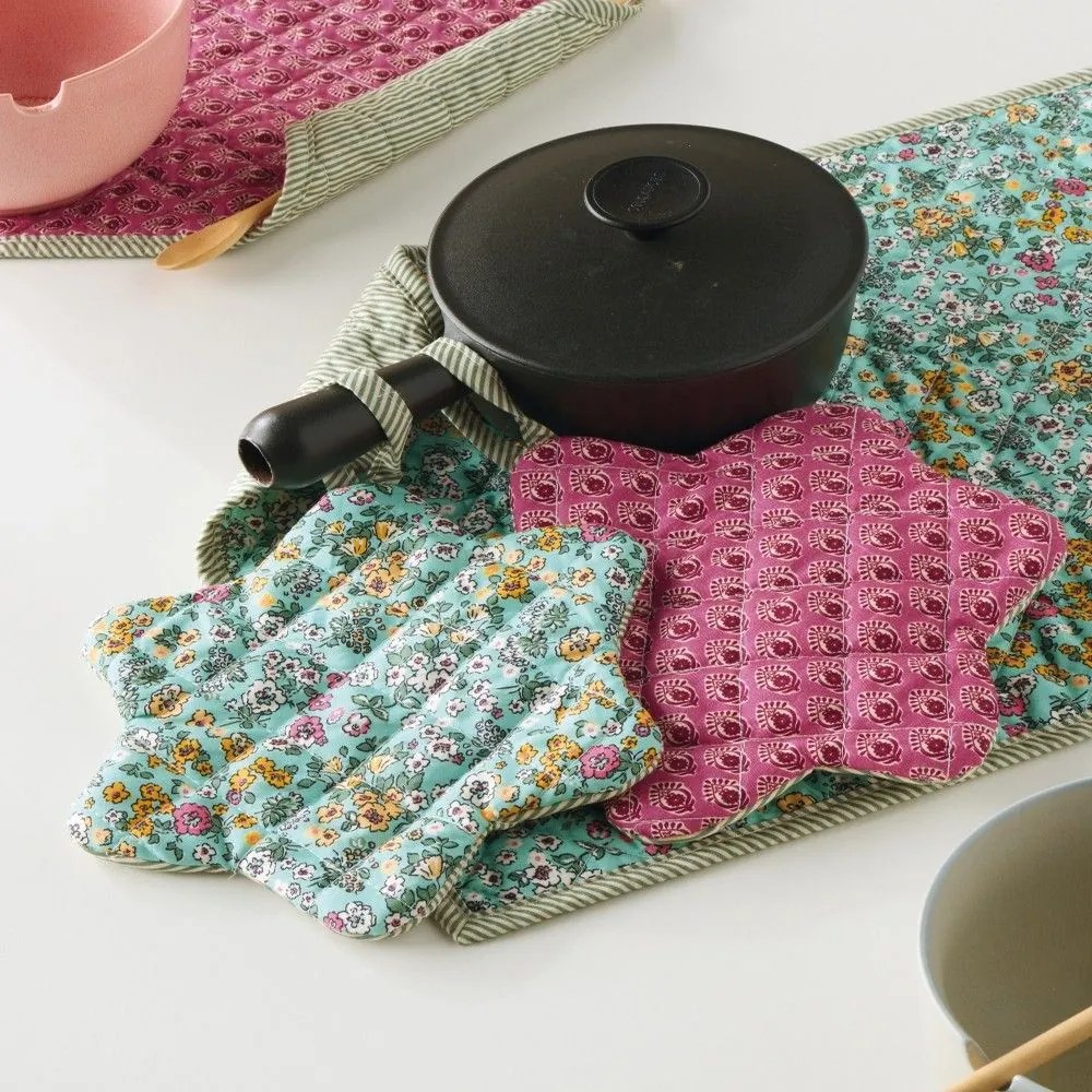 Πιάστρες Κουζίνας Fusion 243 (Σετ 2τμχ) 20cm Bordo Kentia 20x20cm 100% Cotton