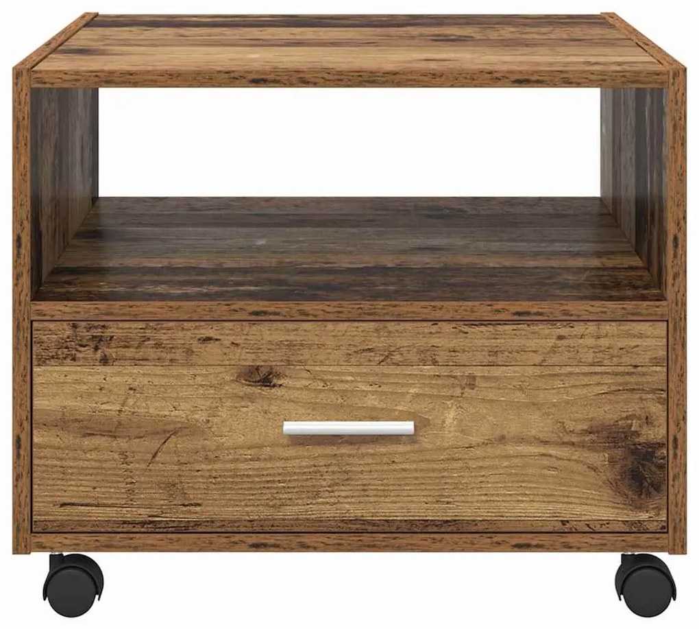 vidaXL Τραπεζάκι σαλονιού with Drawer Παλαιό ξύλο 55 x 55 x 45 cm