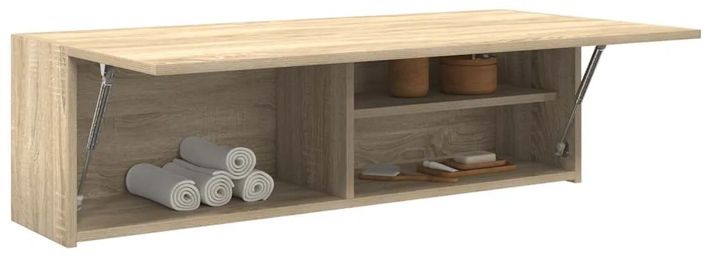 vidaXL Ντουλάπι τοίχου μπάνιου Sonoma Oak 100x25x30 cm