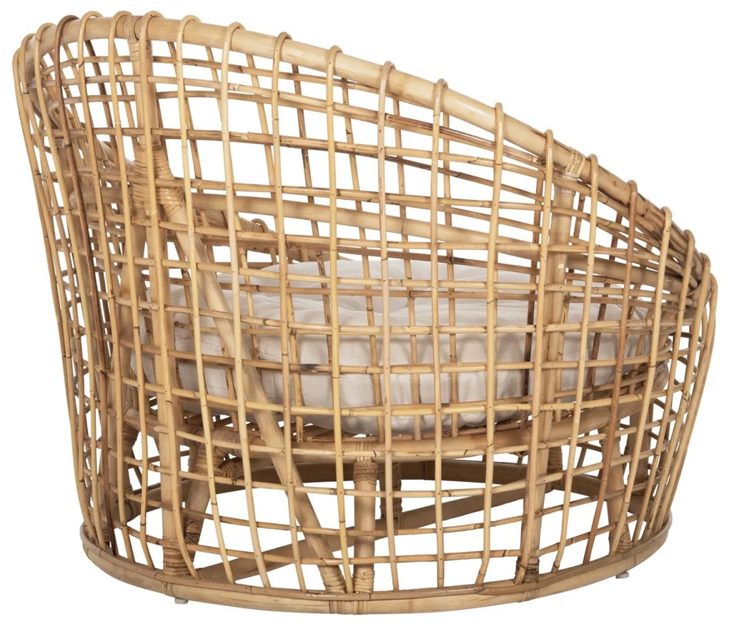 Καρέκλα - Πολυθρόνα ENTO C9814 Φυσικό Rattan με Λευκό Μαξιλάρι 106x94x82Yεκ. 106x94x82 εκ.