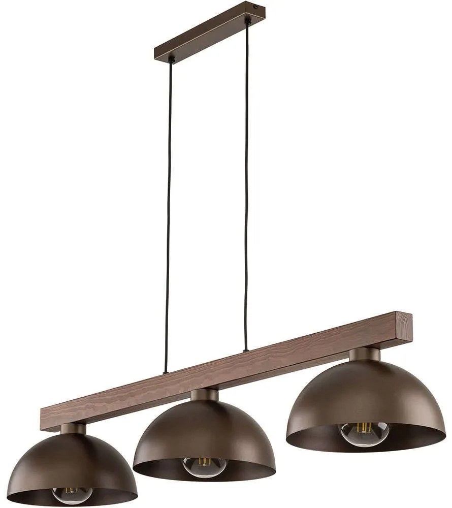 Φωτιστικό Οροφής - Ράγα Oslo 6299 118x27x115cm 3xΕ27 15W Brown-Walnut TK Lighting