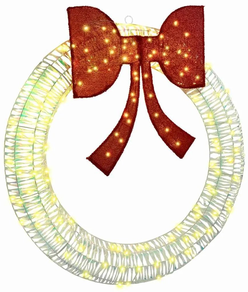 vidaXL Στεφάνι με 150 LED Θερμό λευκό 120 cm PET