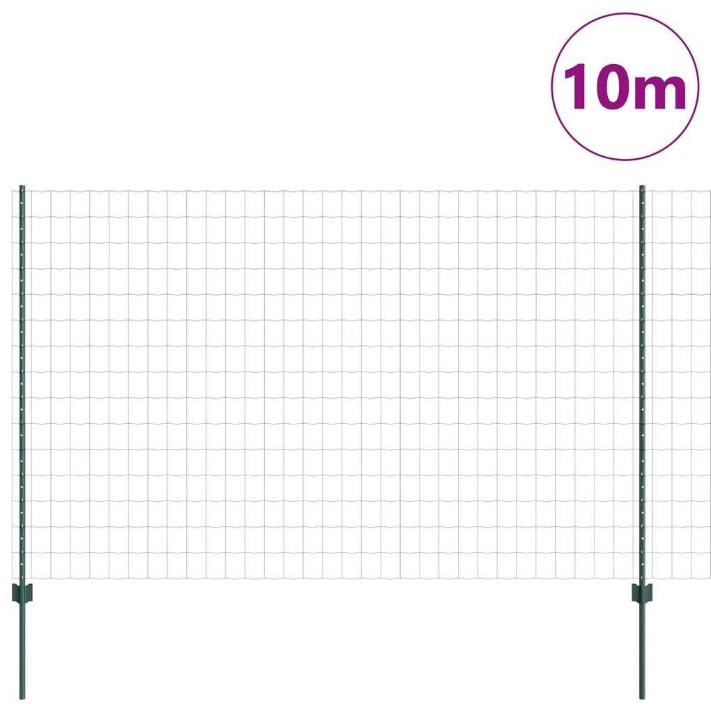 vidaXL Euro Fence με 5 U Posts Πράσινο 1.6x10 μ Χάλυβας