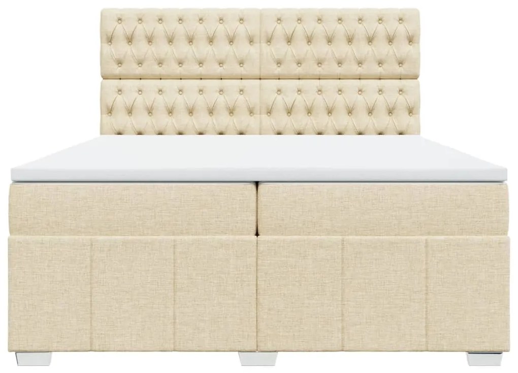 ΚΡΕΒΑΤΙ BOXSPRING ΜΕ ΣΤΡΩΜΑ ΚΡΕΜ 200X200 ΕΚ. ΥΦΑΣΜΑΤΙΝΟ 3294087