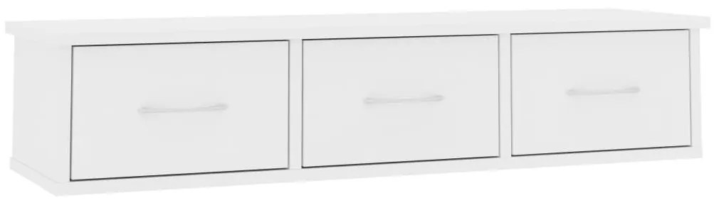 vidaXL Ράφι Τοίχου με Συρτάρια Λευκό 88 x 26 x 18,5 εκ. από Επεξ. Ξύλο