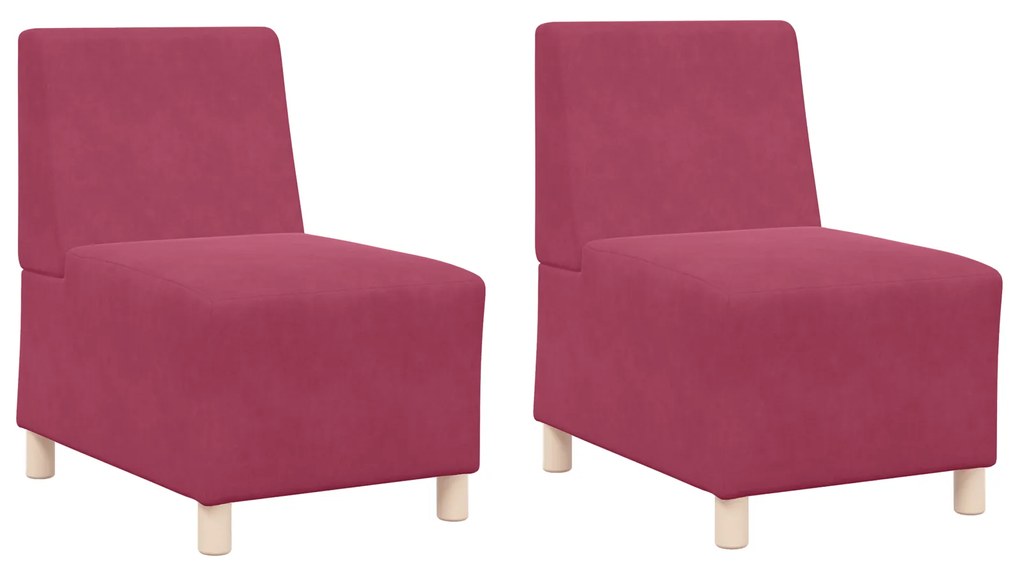 vidaXL Καναπέδες 2 pcs Μπορντό 55 x 74 x 82 εκ. Βελούδο