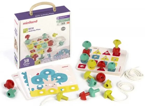 Σετ δραστηριοτήτων Miniland Eco Activity Pins