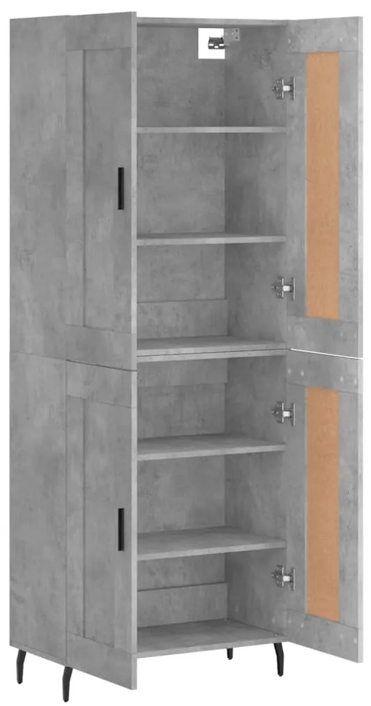 vidaXL Ντουλάπι Γκρι Σκυροδέματος 69,5x34x180 εκ. Επεξεργασμένο Ξύλο