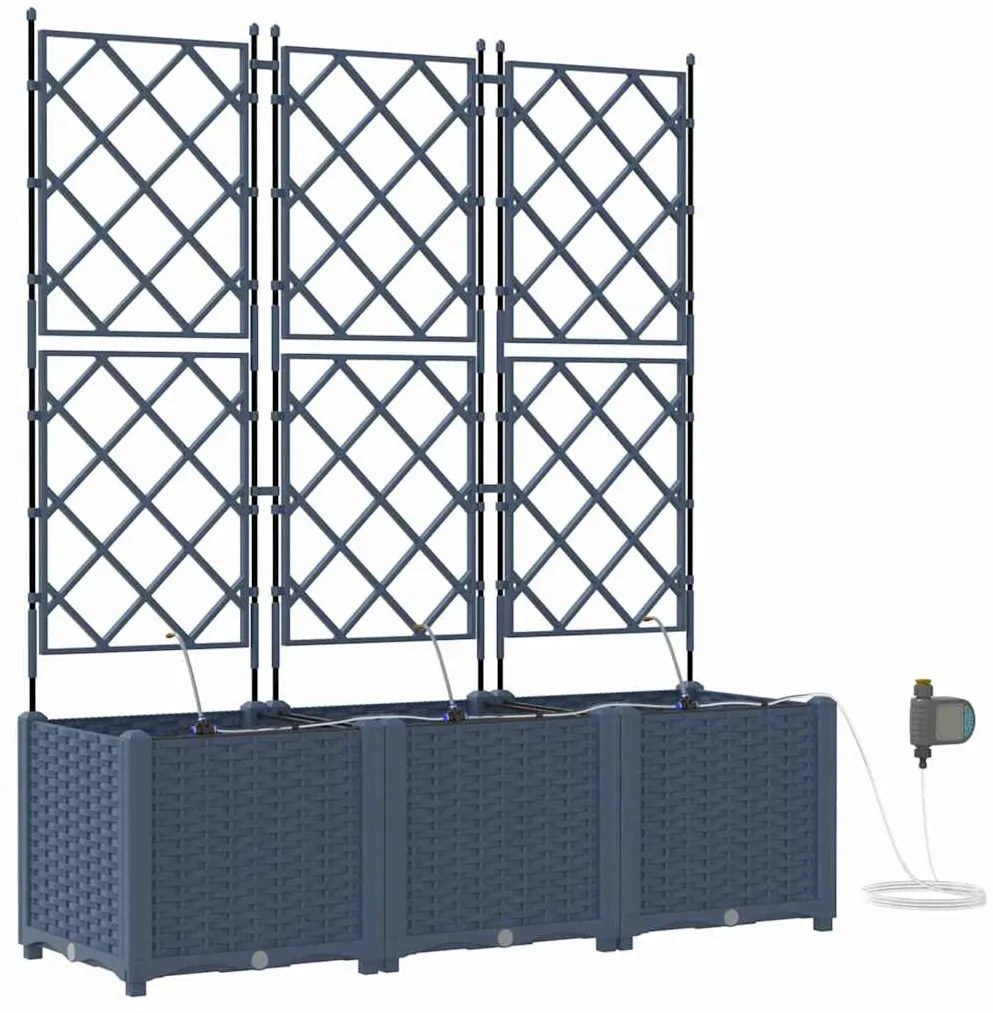 vidaXL Ζαρντινιέρες κήπου Γκρι 120 x 40 x 142 cm Ατσάλι