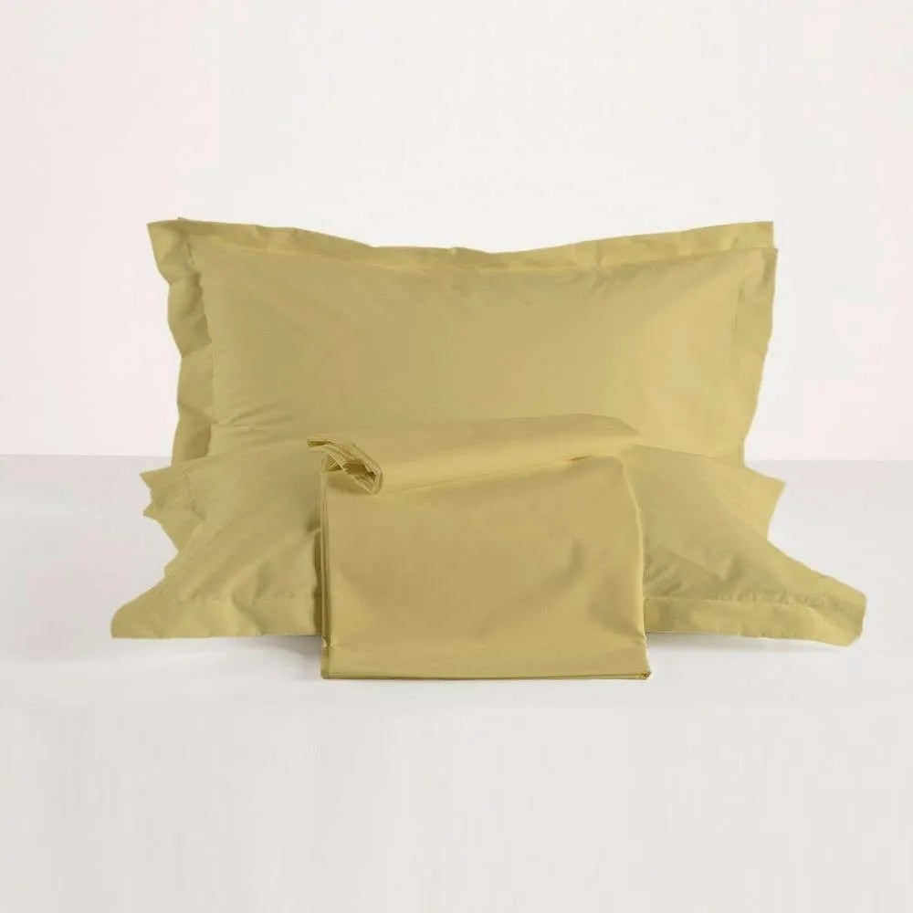 Σεντόνι Με Λάστιχο True Col 1025 Mustard Kentia King Size 180x200cm 100% Βαμβακερό Περκάλι
