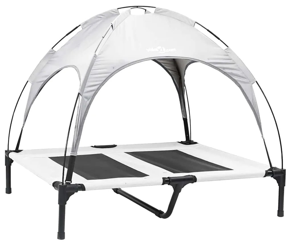 vidaXL Κρεβάτι Σκύλου Ασημί Γκρι 92 x 77 x 82,5 εκ. Ατσάλι