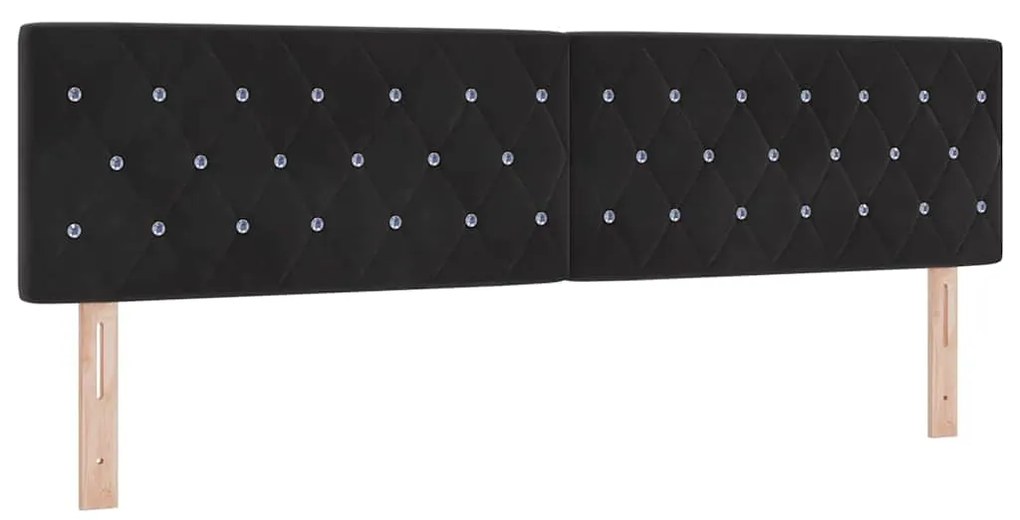 vidaXL Κεφαλάρι LED με φώτα λωρίδας LED Argyle Μαύρο 90 cm Βελούδο
