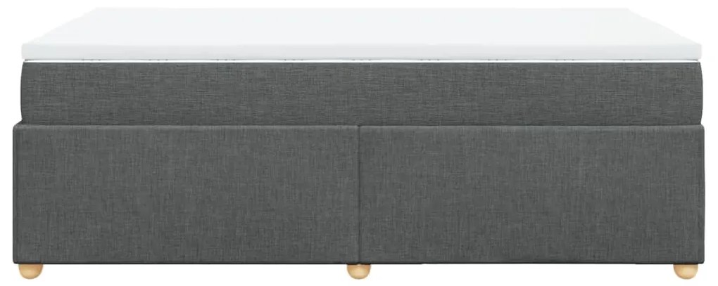 Κρεβάτι Boxspring με Στρώμα Σκούρο Γκρι 120x200 εκ. Υφασμάτινο - Γκρι