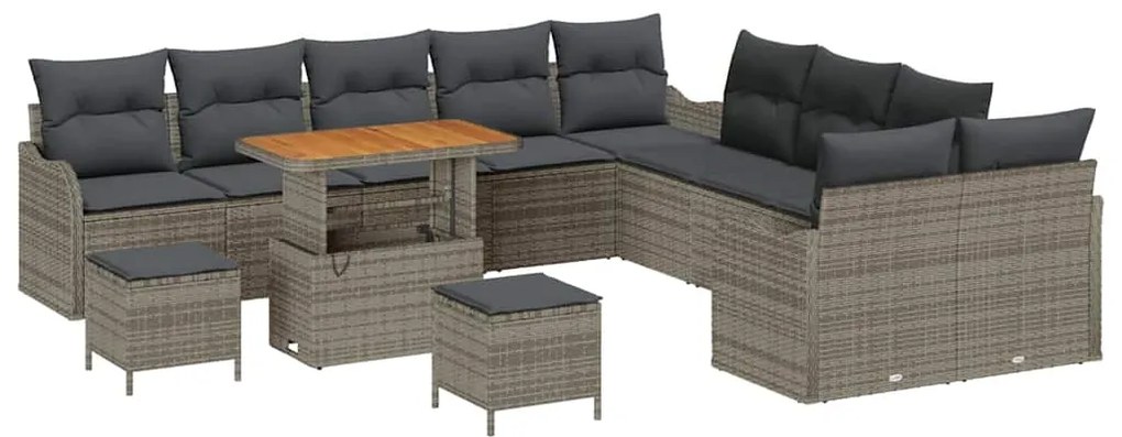 vidaXL Σετ Καναπέ Κήπου 13 pcs Γκρι συνθετικό ρατάν