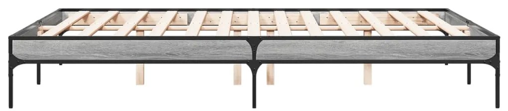 vidaXL Πλαίσιο Κρεβατιού Γκρι Sonoma 160x200 εκ. Επεξ. Ξύλο &amp; Μέταλλο