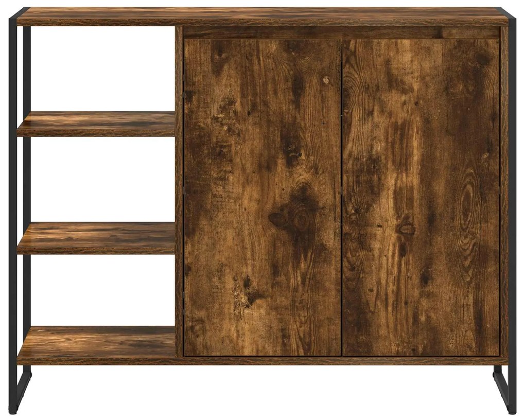 vidaXL Βοηθητικό ντουλάπι Καπνιστό Δρύς 96.5 x 30 x 75 εκ