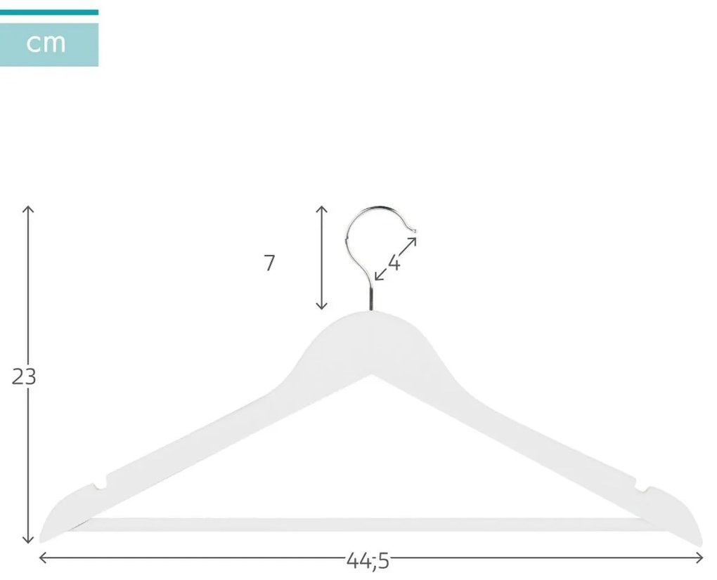 Σετ Kρεμαστρών Max Home Λευκό Ξύλο Χάλυβας 44,5 x 23 x 1 cm 10 Τεμάχια (x6)