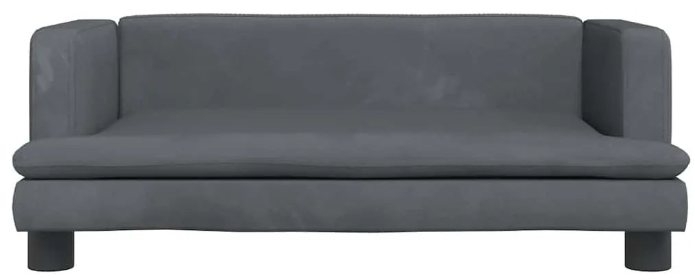 vidaXL Καναπές Παιδικός Σκούρο Γκρι 80 x 45 x 30 εκ. από Βελούδο