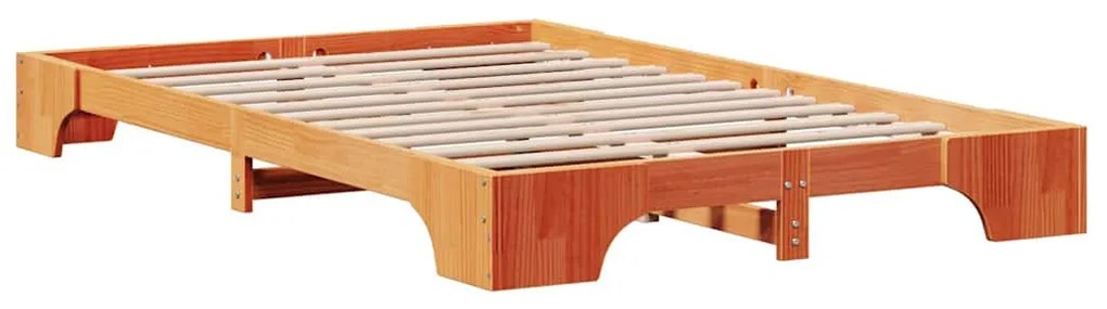 vidaXL Σκελετός Κρεβατιού Καφέ κεριού 120 x 190 cm Μασίφ ξύλο πεύκου